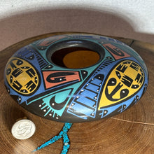 Load image into Gallery viewer, Low Profile Mata Ortiz Pottery - Señor Oscar G. Quezada - Vibrant Carousel of Colors