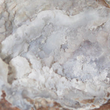 Load image into Gallery viewer, Soft Light Blue Dugway Geode Half Green Fluorescence