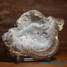 Load image into Gallery viewer, Soft Light Blue Dugway Geode Half Green Fluorescence