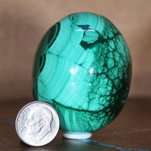 Load image into Gallery viewer, Malachite Ice Flows - Crystal Mineral - Hand Shaped Egg