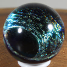 Load image into Gallery viewer, Kevin O'Grady: Electric Silver Gold Green Glass Borosilicate 1.37" Marble