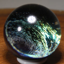 Load image into Gallery viewer, Kevin O'Grady: Electric Silver Gold Green Glass Borosilicate 1.37" Marble