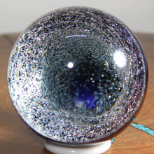 Load image into Gallery viewer, Artist Kevin O'Grady: Brilliant Silver Glass Borosilicate 2.5" Sphere Marble