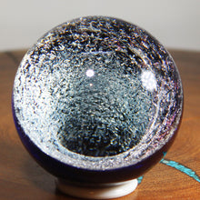 Load image into Gallery viewer, Artist Kevin O'Grady: Brilliant Silver Glass Borosilicate 2.5" Sphere Marble