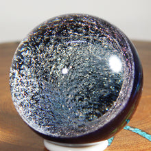 Load image into Gallery viewer, Artist Kevin O'Grady: Brilliant Silver Glass Borosilicate 2.5" Sphere Marble