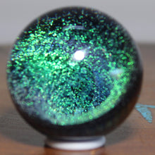 Load image into Gallery viewer, Artist Kevin O'Grady - Glass Marble Electric Green Blue - Vortex Dichroism