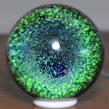 Load image into Gallery viewer, Artist Kevin O'Grady - Glass Marble Electric Green Blue - Vortex Dichroism