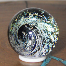 Load image into Gallery viewer, Artist Kevin O'Grady: Brilliant Silver Glass Borosilicate 1.37" Sphere Marble