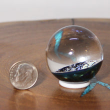 Load image into Gallery viewer, Artist Kevin O'Grady: Brilliant Silver Glass Borosilicate 1.37" Sphere Marble