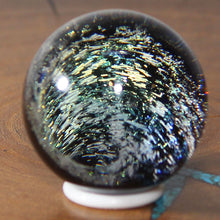 Load image into Gallery viewer, Artist Kevin O'Grady: Brilliant Silver Glass Borosilicate 1.37" Sphere Marble