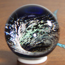 Load image into Gallery viewer, Artist Kevin O'Grady: Brilliant Silver Glass Borosilicate 1.37" Sphere Marble