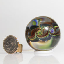 Load image into Gallery viewer, Artist Kevin O'Grady: Brilliant Silver Glass Celestial Belt 1.37" Sphere Marble