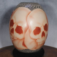 Load image into Gallery viewer, Overlapping Skulls - Mata Ortiz Pottery - Rare Southwest Orange