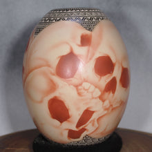 Load image into Gallery viewer, Overlapping Skulls - Mata Ortiz Pottery - Rare Southwest Orange