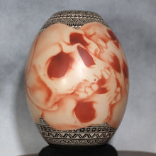 Load image into Gallery viewer, Airbrushed Skulls - Mata Ortiz Pottery - Rare Southwest Ochre
