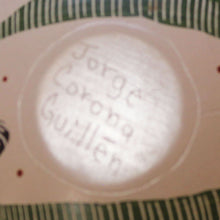 Load image into Gallery viewer, Signature of Jorje Guillen on bottom of his handmade Mexico pottery