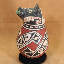 Load image into Gallery viewer, Native American Pottery - Bear with Fish - Artist Lourdes Villalba
