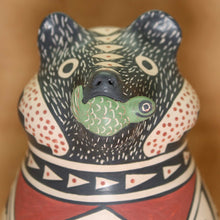 Load image into Gallery viewer, Native American Pottery - Bear with Fish - Artist Lourdes Villalba