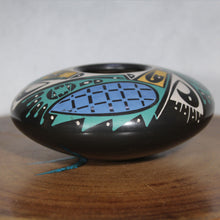 Load image into Gallery viewer, Low Profile Mata Ortiz Pottery - Señor Oscar G. Quezada - Vibrant Cool Colors