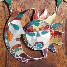 Load image into Gallery viewer, Celestial Moon Sun Stars Inca Necklace
