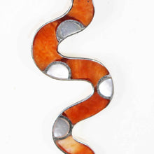 Load image into Gallery viewer, Pair Orange Coral Earrings - Sacred Inca Snakes - Vivid & Handmade