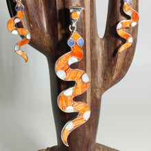Load image into Gallery viewer, Earring pendant set Peruvian Ancient Inca  Coral Snakes