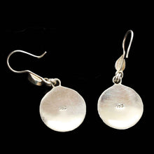 Load image into Gallery viewer, Silver back of Earth Mother Earrings - Red Coral & White Shell