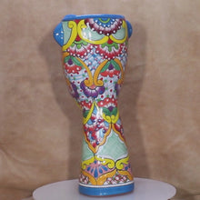 Load and play video in Gallery viewer, Video of Surreal Blue Face Talavera Mexican Pottery