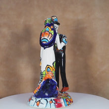 Load and play video in Gallery viewer, video of Newlyweds Figure Talavera Mexican Pottery Dia de Muertos