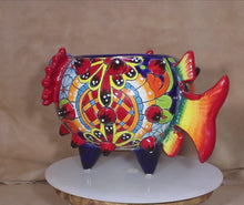 Load and play video in Gallery viewer, Video of Signed Puffer Fish Talavera Mexican Folk Art