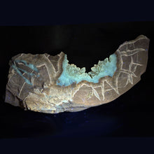 Load image into Gallery viewer, Septarian Geode Wedge - Flourescent Crystal Mineral
