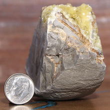 Load image into Gallery viewer, Septarian Geode Section - Triangle Mass of Molten Yellow Crystals