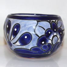 Load image into Gallery viewer, Talavera Flower Pottery | Rich Flow Blue on White | Mexico Folk Art SW Floral Design