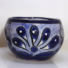 Load image into Gallery viewer, Talavera Flower Pottery | Rich Flow Blue on White | Mexico Folk Art SW Floral Design