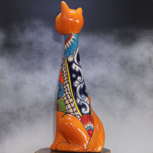 Load image into Gallery viewer, Talavera Slender Cat Pottery Back View
