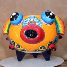 Load image into Gallery viewer, Front view of Puffer Fish Talavera Mexican Folk Art
