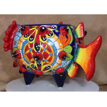 Load image into Gallery viewer, Side view Señor Garcia Puffer Fish Talavera Mexican Folk Art