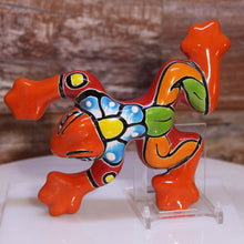 Load image into Gallery viewer, Orange Talavera Wall Frog - Mexican Folk Art Pottery/Ceramics