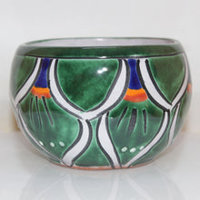 Load image into Gallery viewer, Talavera Flower Pottery | Rich Green Leaves Floral Pattern | Mexico Folk Art
