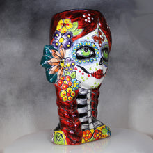 Load image into Gallery viewer, Talavera Mexican Pottery Green Eyed Maiden