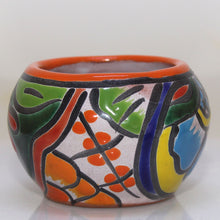 Load image into Gallery viewer, Miniature Talavera Flower Pottery | Bright Colors on White | Mexico Folk Art SW Floral Design
