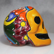 Load image into Gallery viewer, Day Dead Festive Painted Skull Mexican Pottery