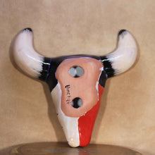 Load image into Gallery viewer, Back side of Talavera Figure Texas Steer Skull