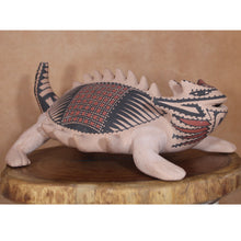 Load image into Gallery viewer, Horned Lizard Clay Sculpture - Mata Ortiz Cultural Folk Art - Señor Tomas Quintana