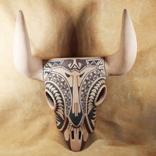 Load image into Gallery viewer, Southwest Skull Sculpture - Mata Ortiz Cultural Folk Art - Señor Tomas Quintana