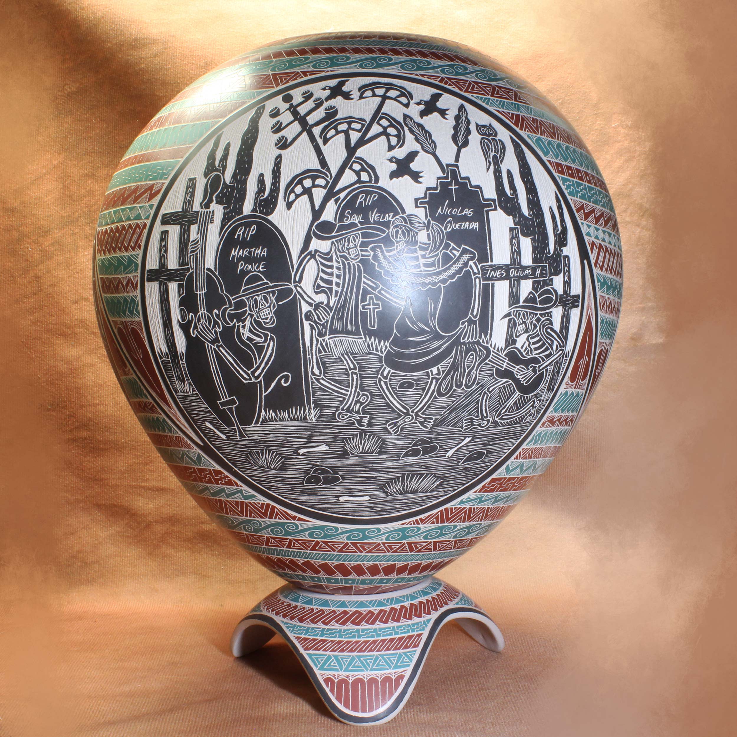 Hilario Quezada Jr. Dia de las Muertos Native American Pottery