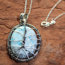 Load image into Gallery viewer, Blue Hue Dendrite Jasper Pendant in Sterling Silver
