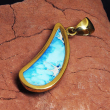 Load image into Gallery viewer, Back view gold wrapped stone