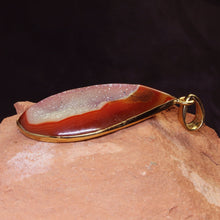 Load image into Gallery viewer, Crimson & Blanched Druzy Quartz Pendant