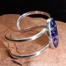Load image into Gallery viewer, Sodalite Cabachon Sterling Silver Cuff